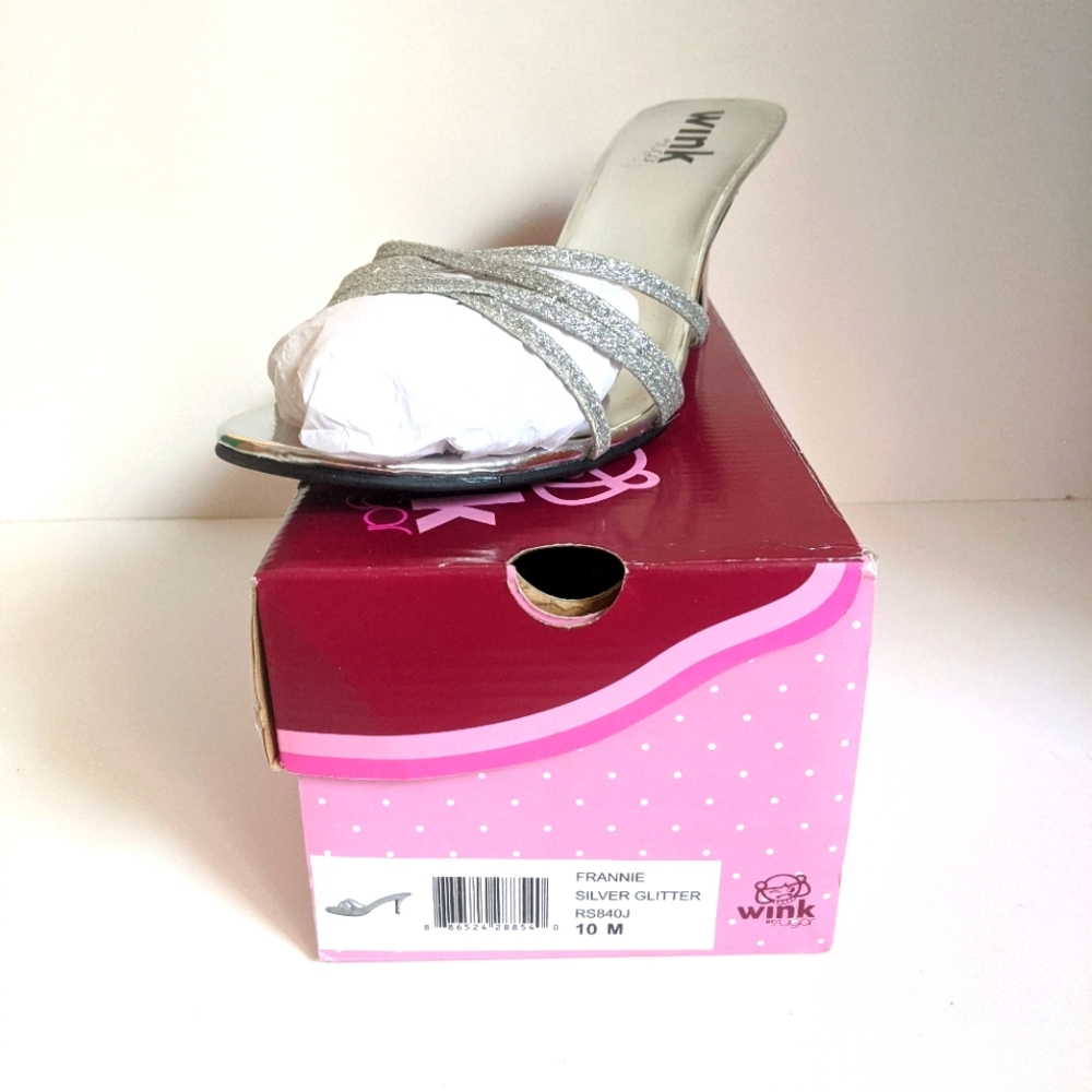 Sugar Silver glitter heels